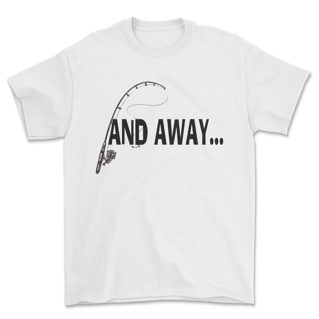 And Away TV Slogan angling T-shirt Gone Fishing Bob & Paul.