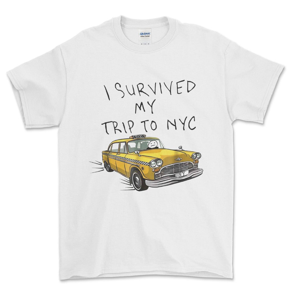 I Survived My Trip To NYC  T-Shirt,  New York City Yellow Taxi (as seen on) Superhero Tom Holland.