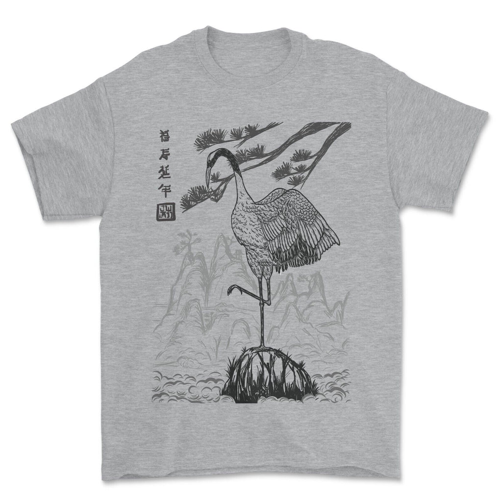 Red-crowned Crane T-shirt Japanese Bird Design.