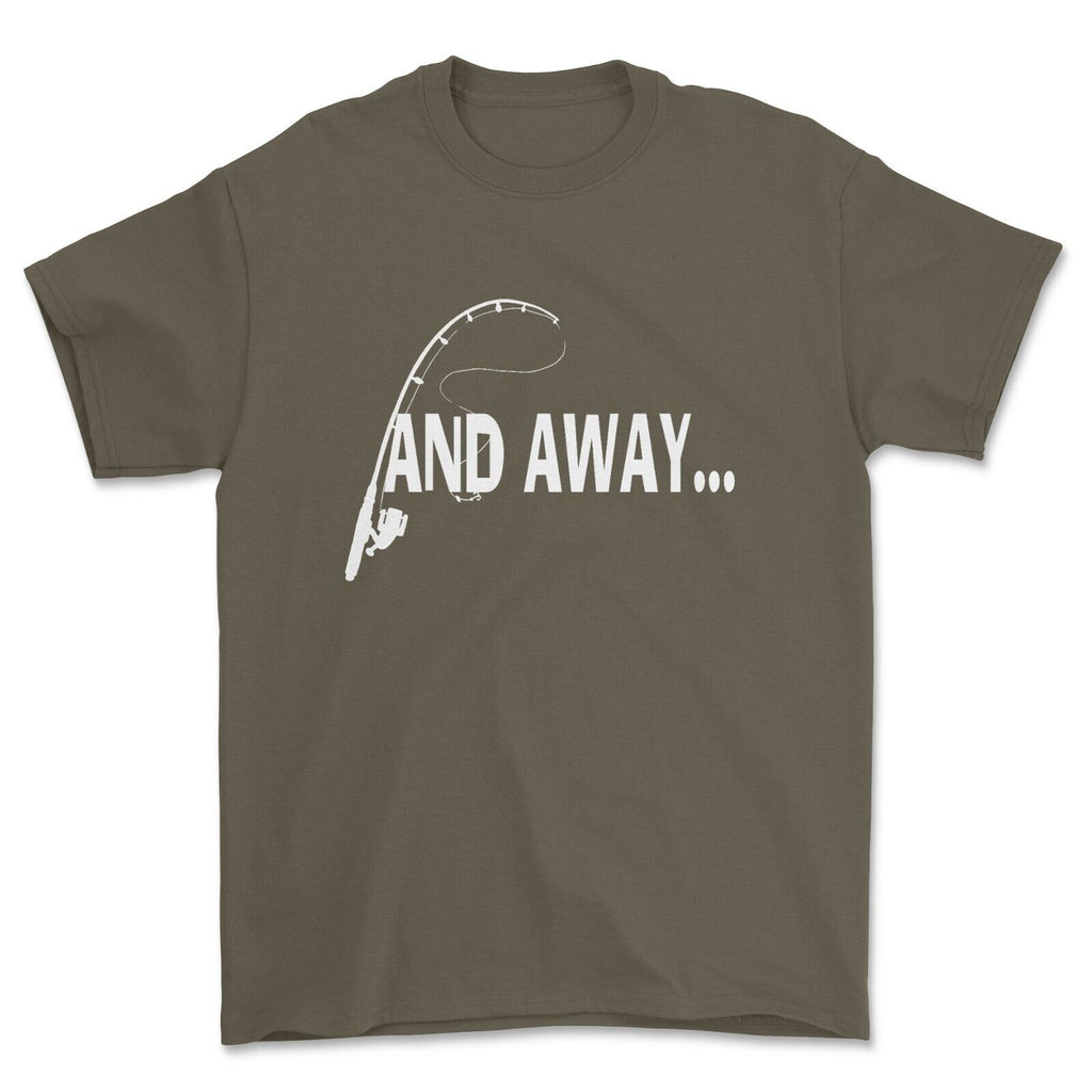 And Away TV Slogan Angling T-Shirt Gone Fishing Bob & Paul. 2XL / Green
