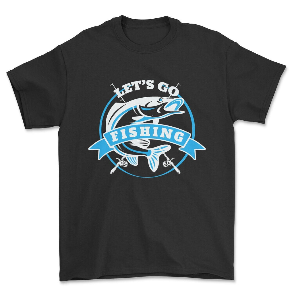 Let Go Fishing Slogan angling T-shirt Gone Fishing Top