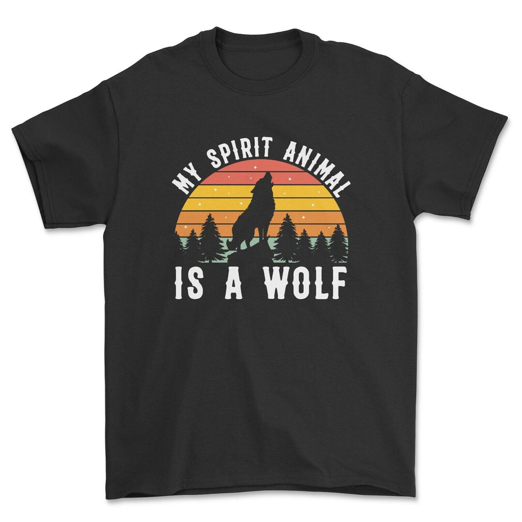 Spirit Animal Wolf T-shirt Outdoors Howling Top.