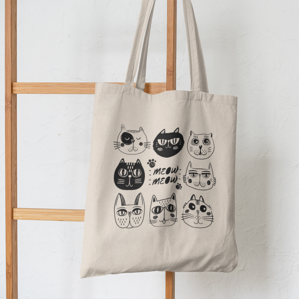 Cat Faces Tote Bag