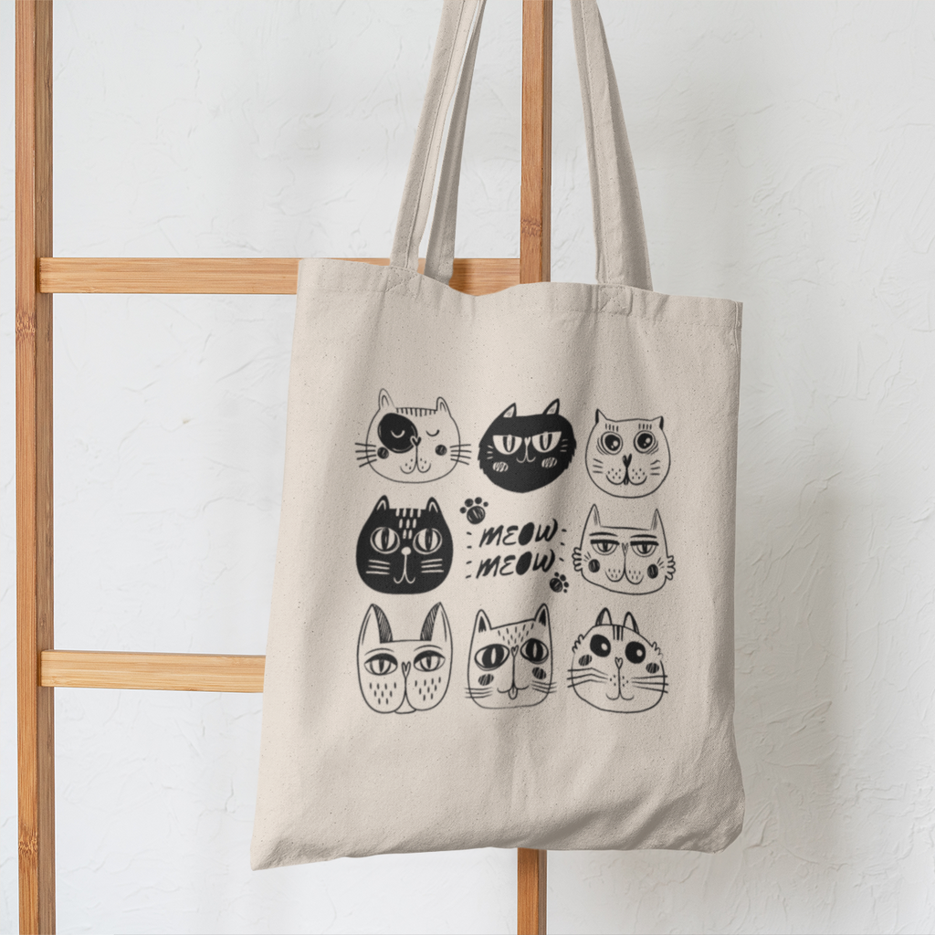 Cat Faces Tote Bag ChilledWorld